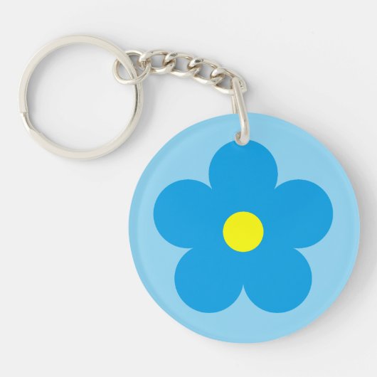 Blaue Blume Schlüsselanhänger (Vorderseite)