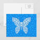 Blaue Blume Schmetterling Postkarte (Vorne/Hinten)
