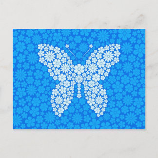 Blaue Blume Schmetterling Postkarte