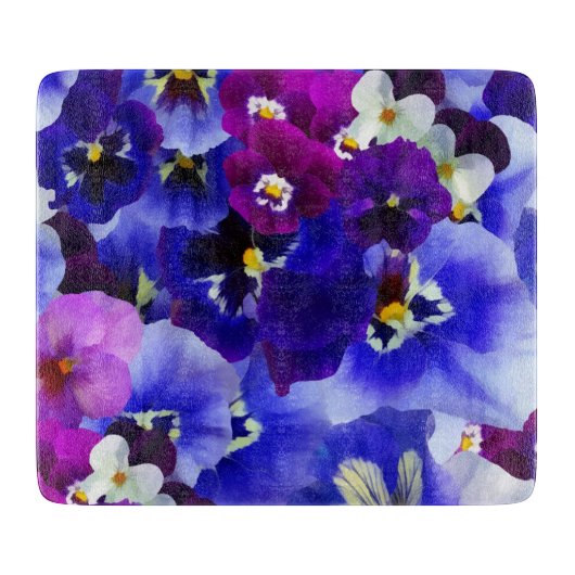 Blaue Blume Schneidebrett (Vorderseite)
