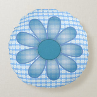 Blaue Blume Screwball Grafiken Rundes Kissen