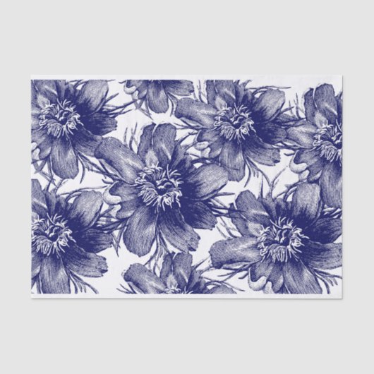 Blaue Blume Seidenpapier (Vorderseite)