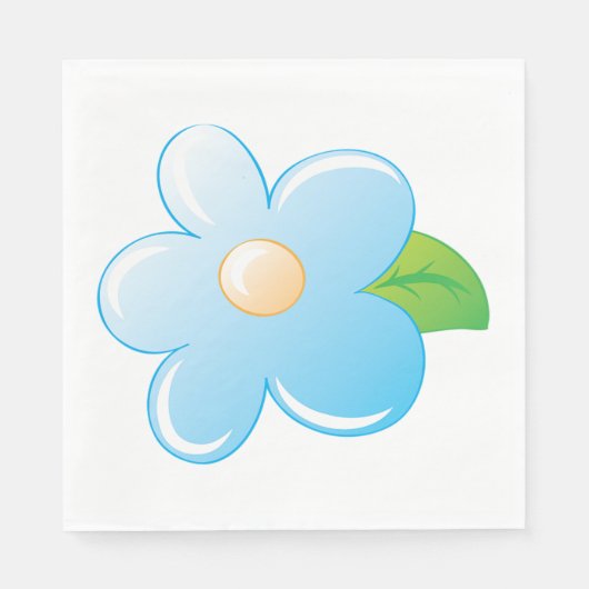 Blaue Blume Serviette (Vorderseite)