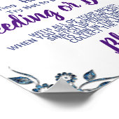 Blaue Blume Setzen Sie einen Ring auf das Brautpar Poster (Ecke)