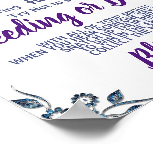 Blaue Blume Setzen Sie einen Ring auf das Brautpar Poster (Ecke)