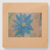 Blaue Blume Steinuntersetzer (Vorderseite)