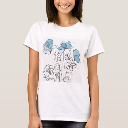 Blaue Blume T-Shirt (Vorderseite)