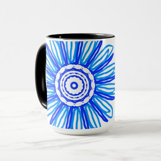 blaue Blume Tasse (Vorderseite Links)