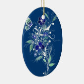 Blaue Blume Tattoo Keramik Ornament (Rechts)