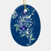 Blaue Blume Tattoo Keramik Ornament (Hinten)