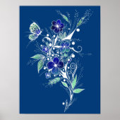Blaue Blume Tattoo Poster (Vorne)