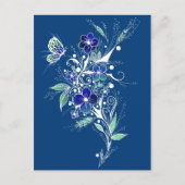 Blaue Blume Tattoo Postkarte (Vorderseite)