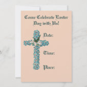 Blaue Blume über Ostern Einladung (Rückseite)