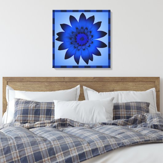 Blaue Blume - überzogene Leinwand (Insitu (Schlafzimmer))