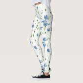 Blaue Blume und grüne Blätter sind durchsichtig Leggings (Links)