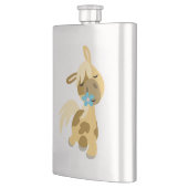Blaue Blume und Niedlicher Cartoon Pony Classic Fl Flachmann (Links)