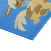 Blaue Blume und Niedlicher Cartoon Pony Cutting Bo Schneidebrett (Ecke)