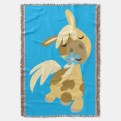 Blaue Blume und Niedlicher Cartoon Pony Decke (Vorderseite Vertikal)