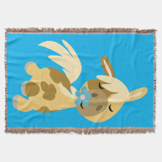 Blaue Blume und Niedlicher Cartoon Pony Decke