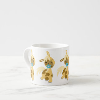 Blaue Blume und Niedlicher Cartoon Pony Espresso T Espressotasse