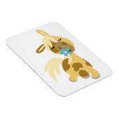 Blaue Blume und Niedlicher Cartoon Pony Flexible M Magnet (Rechte Seite)