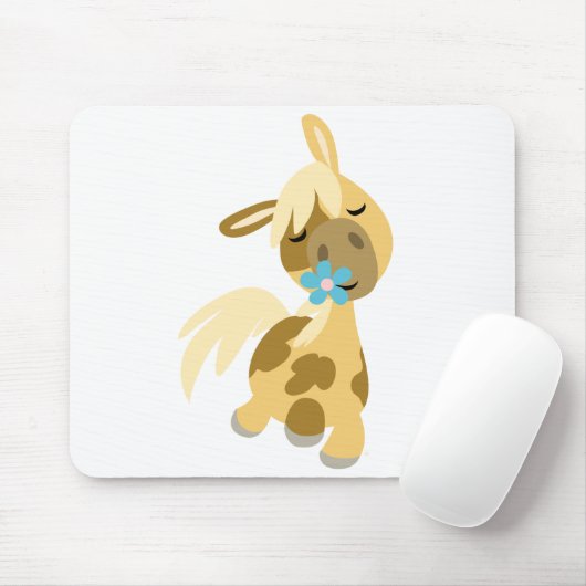 Blaue Blume und Pony Mousepad (Mit Mouse)