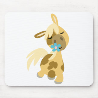 Blaue Blume und Pony Mousepad