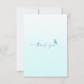 Blaue Blume und Schmetterling Aquarell Einladung (Rückseite)