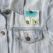 Blaue Blume und Schmetterling Button (Beispiel)