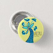 Blaue Blume Vartali runder Knopf Button (Vorne & Hinten)