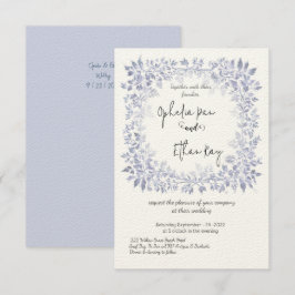 Blaue Blume Verzierte Hochzeit Einladung