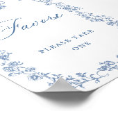 Blaue Blume Verzierte Viktorianische Gnade Liebhab Poster (Ecke)