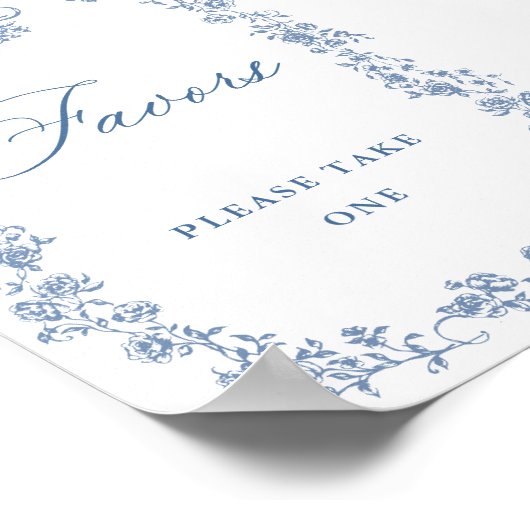 Blaue Blume Verzierte Viktorianische Gnade Liebhab Poster (Ecke)