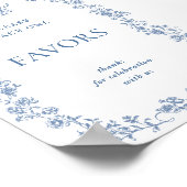 Blaue Blume Verzierte Viktorianische Gnade Liebhab Poster (Ecke)