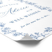 Blaue Blume Verzierte Viktorianische Grace Beratun Poster (Ecke)