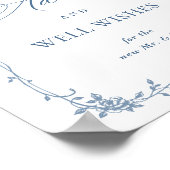 Blaue Blume Verzierte Viktorianische Grace Beratun Poster (Ecke)