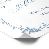 Blaue Blume Verzierte Viktorianische Grace Cards u Poster (Ecke)