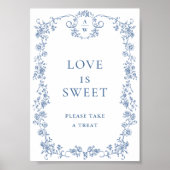 Blaue Blume Verzierte Viktorianische Grace Liebe i Poster (Vorne)