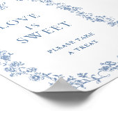 Blaue Blume Verzierte Viktorianische Grace Liebe i Poster (Ecke)