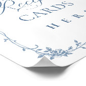 Blaue Blume Verzierte Viktorianische Traubenrezept Poster (Ecke)