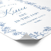 Blaue Blume Verziertes Viktorianisches Grace Braut Poster (Ecke)