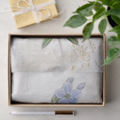 Blaue Blume Vintag Butterfly gestrichen Decoupage Seidenpapier (Geschenk)