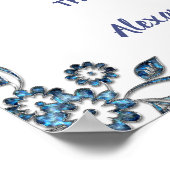 Blaue Blume Wählen Sie einen Platz und keine Hochz Poster (Ecke)