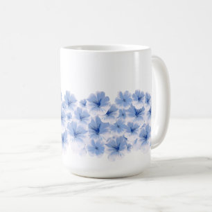 Blaue Blume Wasserfarbe Kaffeetasse