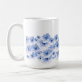 Blaue Blume Wasserfarbe Kaffeetasse (Links)