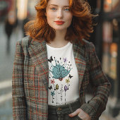 Blaue Blume Wasserfarbe Kunst Schmetterlinge benut T-Shirt