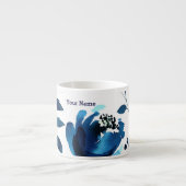 Blaue Blume Wasserfarbe Wasserfarben Elegant Espressotasse (Vorderseite)