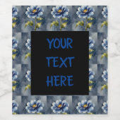 Blaue Blume Weinetikett (Einzelnes Label)
