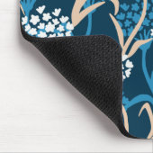 Blaue Blume Zeichnend Muster Mousepad (Ecke)