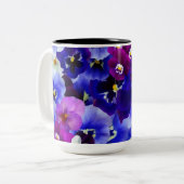 Blaue Blume Zweifarbige Tasse (Vorderseite Links)